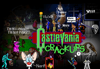 To make this look the way desired, and without these people, what would have this title been? In other words, thanks to MrP's Castlevania Realm-http://www.vgmuseum.com/mrp/ , Castlevania III: Dracula's Curse THE PAGE!!!-http://members.aol.com/Sinyaso/ , The Verboten X Network-http://www.verbotenx.com/ , Anapan's CV Files- http://members.fortunecity.com/anapan8/cv/ , Structured Chaos-www.members.kconline.com/sheldon/ , Castlevania 2:Priest Battle-www.i-mockery.com/minimocks/Castlevania/ , and the Super Castlevania IV Treasury-scv4.cjb.net/ 